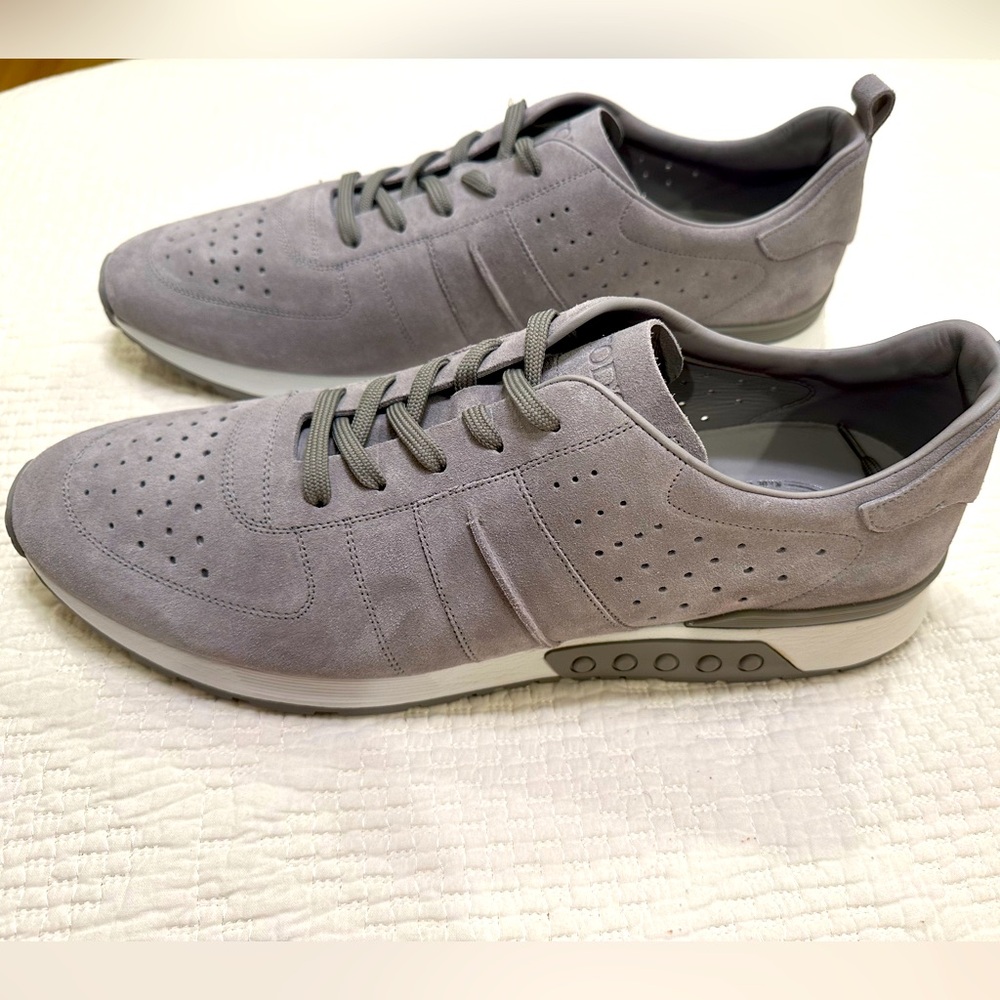 Tod’s Sneakers Mens 12 Light Gray Suede